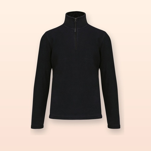[BL-101539] Giacca in pile mezza zip - nero - XL