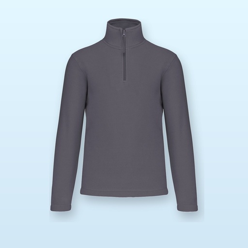 [BL-101543] Giacca in pile mezza zip - grigio chiaro - S
