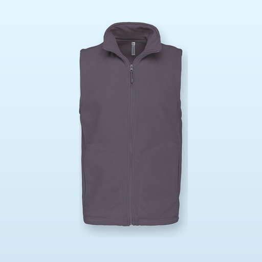 [BL-101580] gilet in pile - grigio chiaro - XXL