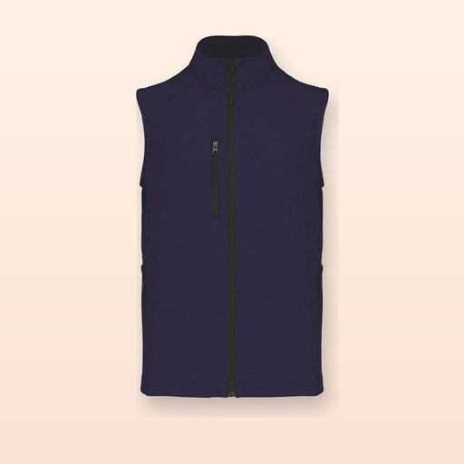 [BL-101590] Gilet softshell a 3 strati - blu scuro - XXL