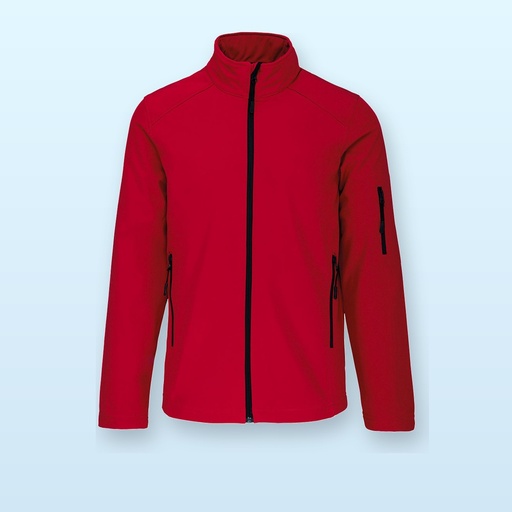 [BL-101673] Giacca softshell a 3 strati - rosso - S