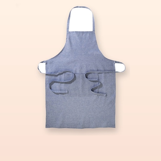 [BL-104448] grembiule in cotone - blu