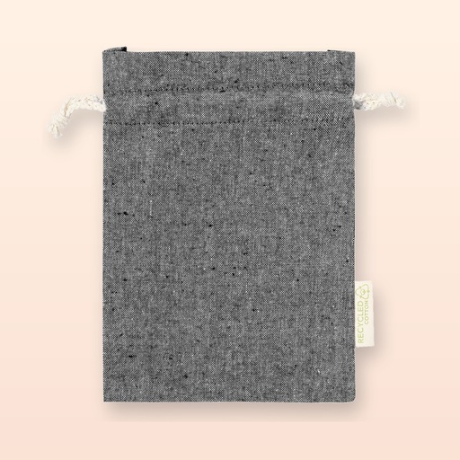 [BL-104653] sacchetto regalo in cotone, medio - nero