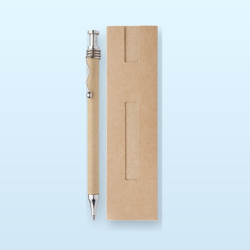 [BL-105208] penna a sfera - argento - beige