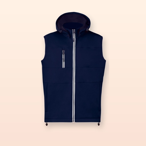 [BL-105272] gilet termico in softshell - blu scuro - L
