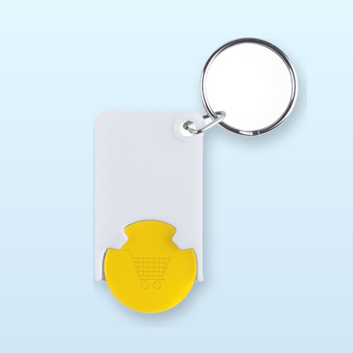 [BL-105850] portachiavi con gettone - giallo - bianco