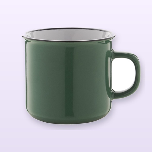 [BL-108650] Tazza vintage - verde scuro - bianco