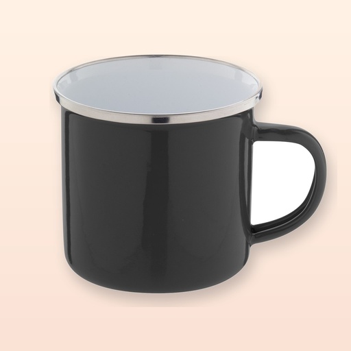 [BL-109078] Tazza in smalto - nero - bianco