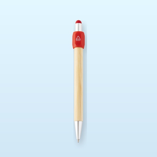 [BL-109277] Penna a sfera con spinner - rosso - naturale