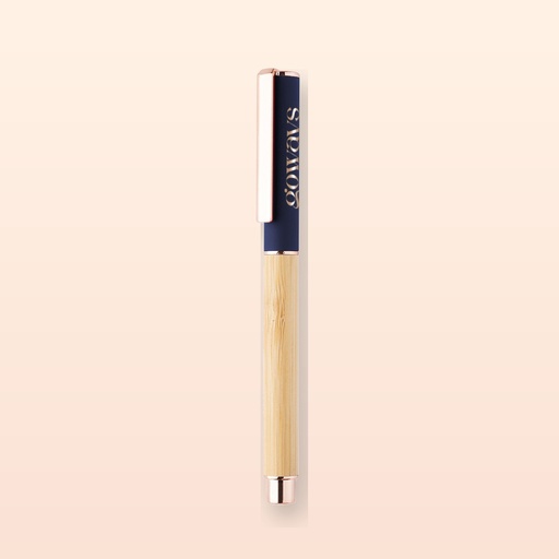 [BL-110019] Penna roller - blu - naturale