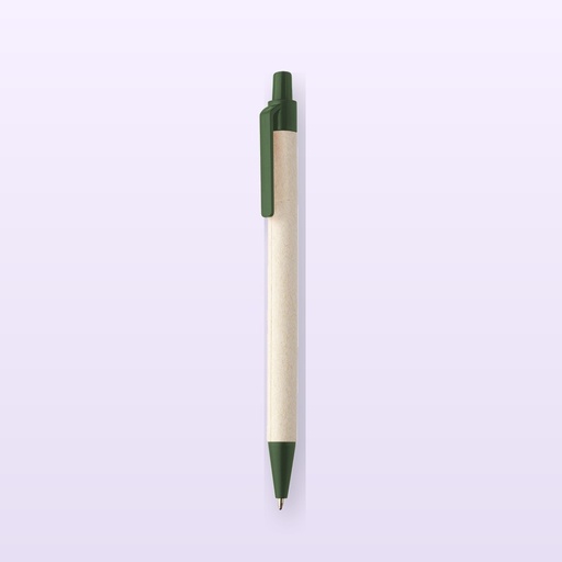 [BL-110079] Penna a sfera in riciclato cartone per il latte - verde - naturale