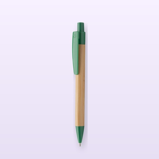 [BL-110144] penna a sfera in bambù - verde - naturale