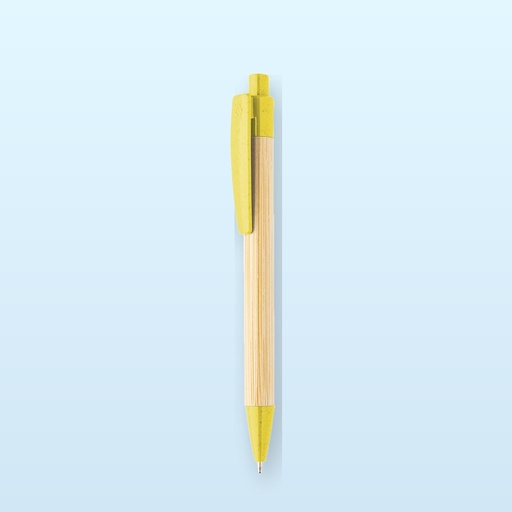 [BL-110147] penna a sfera in bambù - giallo - naturale