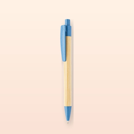 [BL-110151] penna a sfera in bambù - blu scuro - naturale