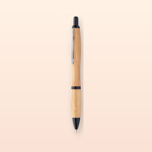 [BL-110180] penna a sfera in bambù - nero - naturale