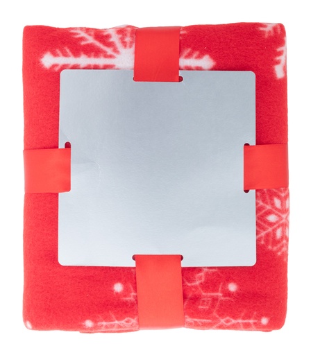 [BL-110486] Coperta pile - rosso - bianco